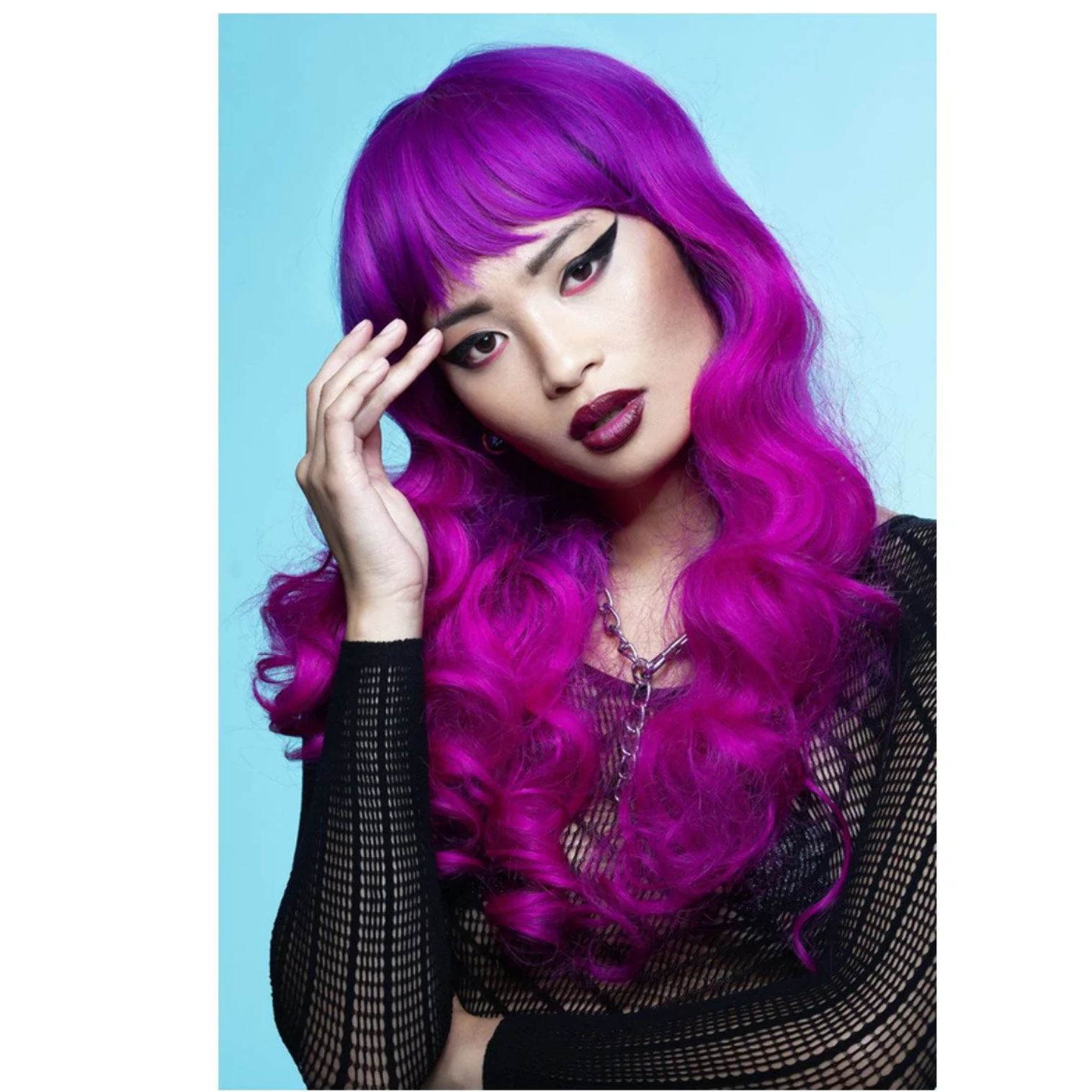 Model wearing Manic Panic Siren Wig - Fuchsia Passion