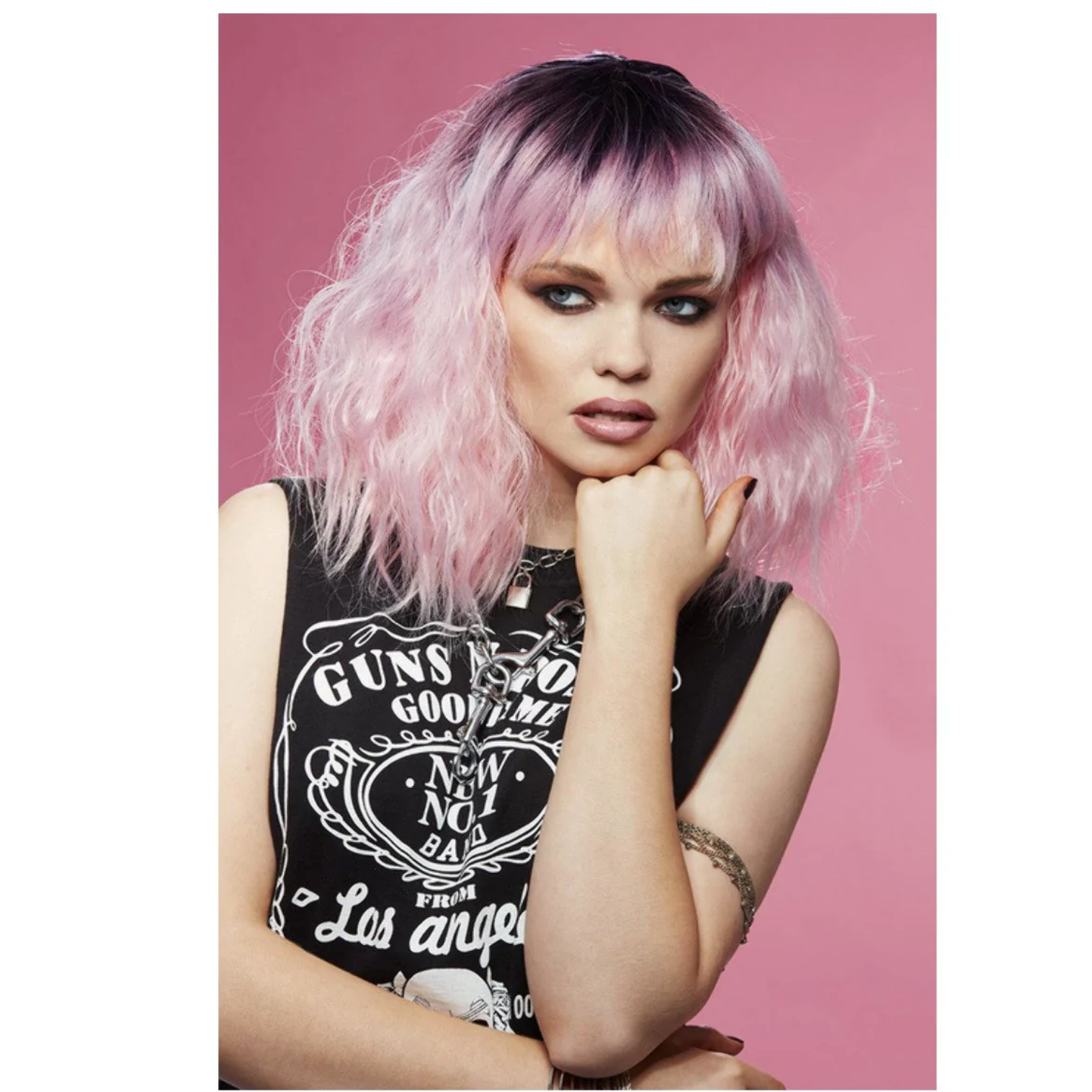 Model wearing Manic Panic Trash Goddess Wig - Love Kitten