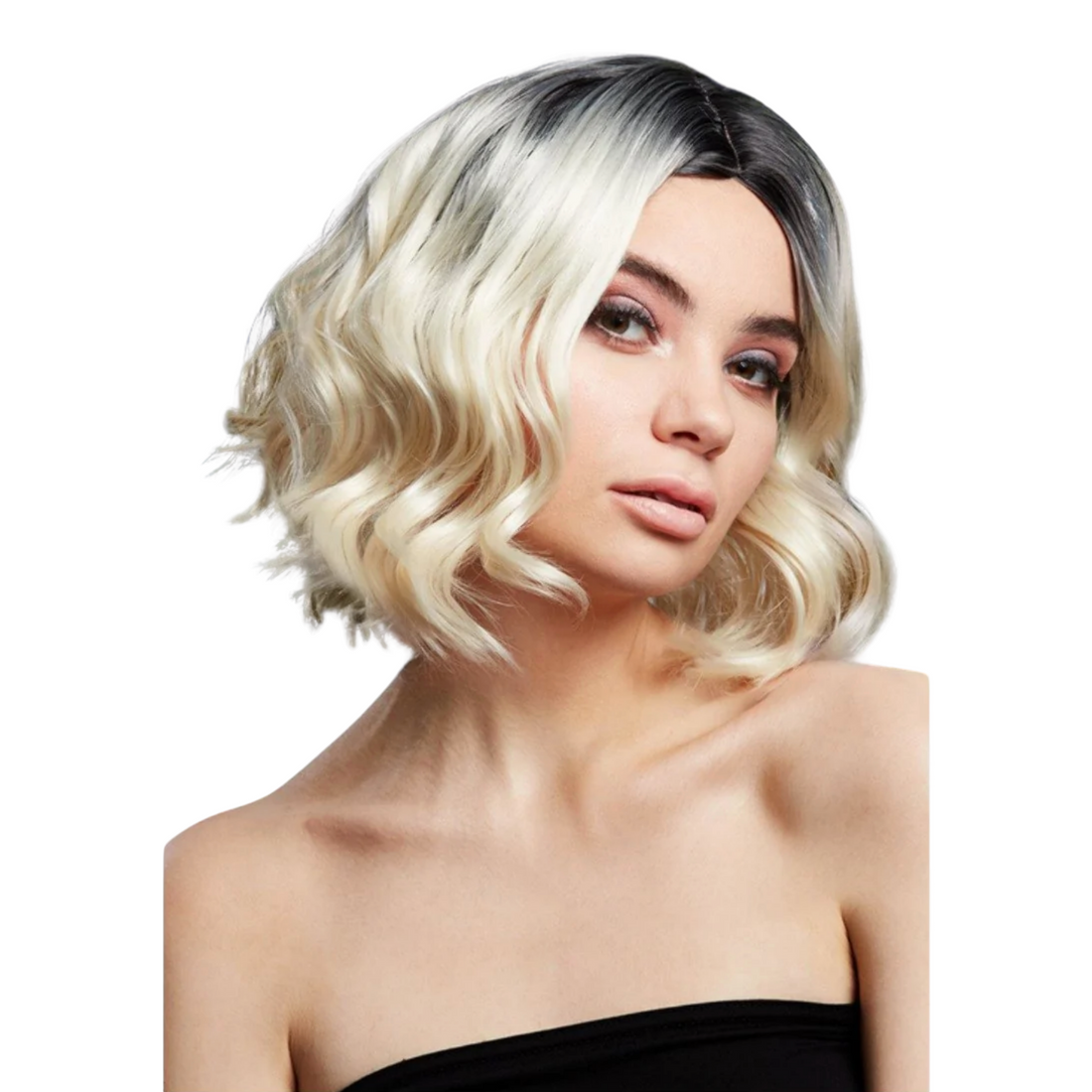 Smiffys Fever Kourtney Wig - Two Toned Blonde