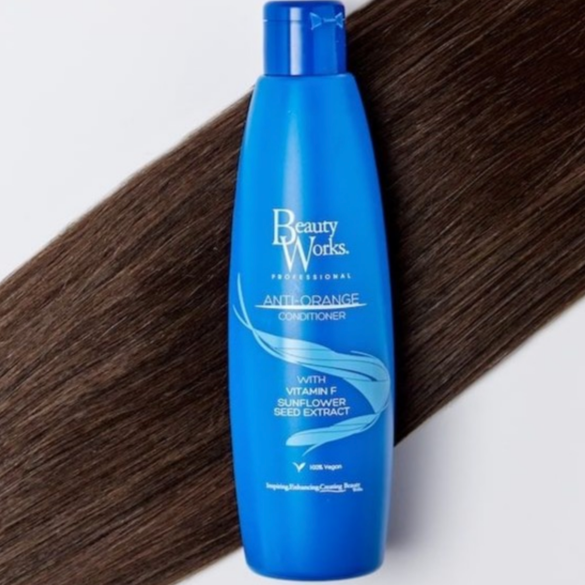 Beauty Works Anti-Orange Conditioner, with brunette hair