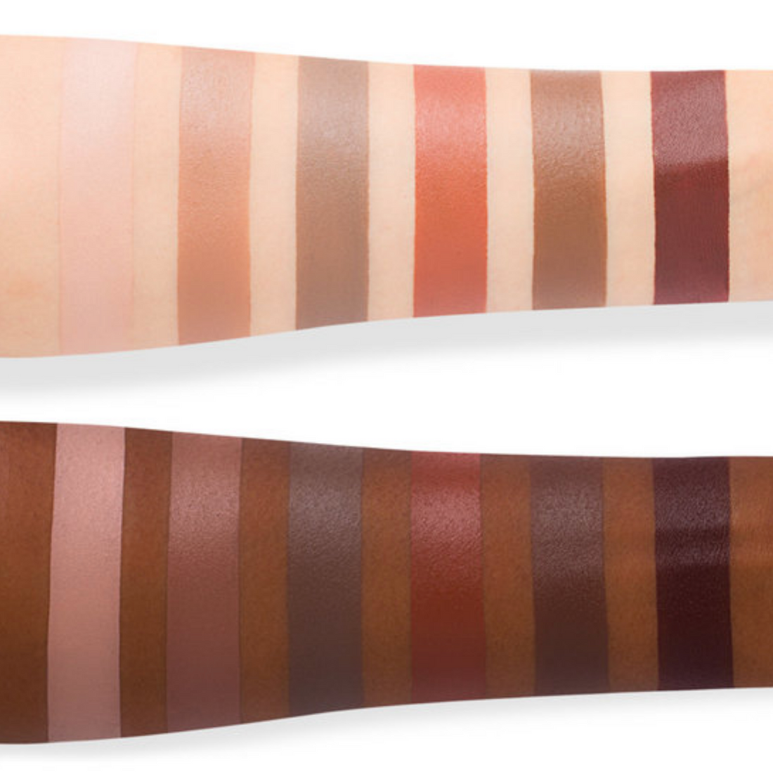 DANESSA MYRICKS Waterproof Cream Palettes – Essentials swatches on models' arms