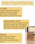 GLO24K Moisturising 24K AM Day Cream, key ingredients