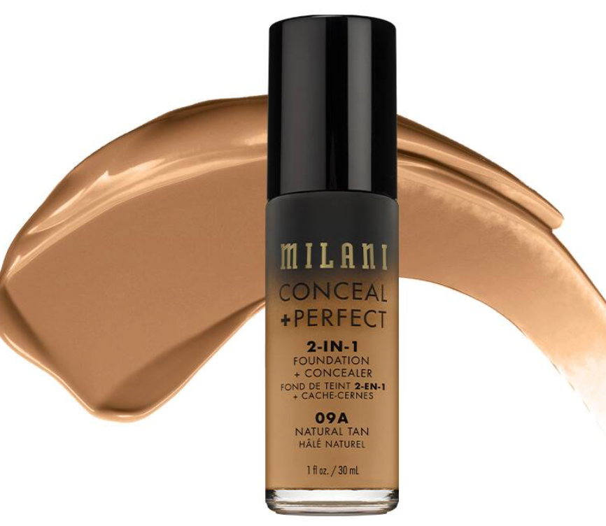 MILANI 2-IN-1-FOUNDATION +CONCEALER 09A Natural Tan