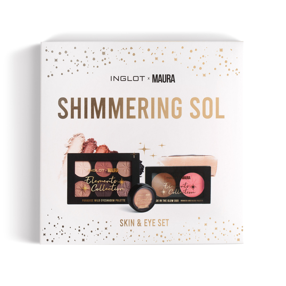 INGLOT X Maura Shimmering Sol Skin & Eye Set, packaging