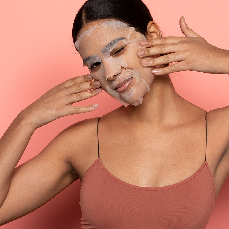 Model wearing Oh K! Watermelon Sheet Mask