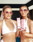 Models wearing bPerfect 10 SECOND STRAWBERRY TANNING LOTION – DARK