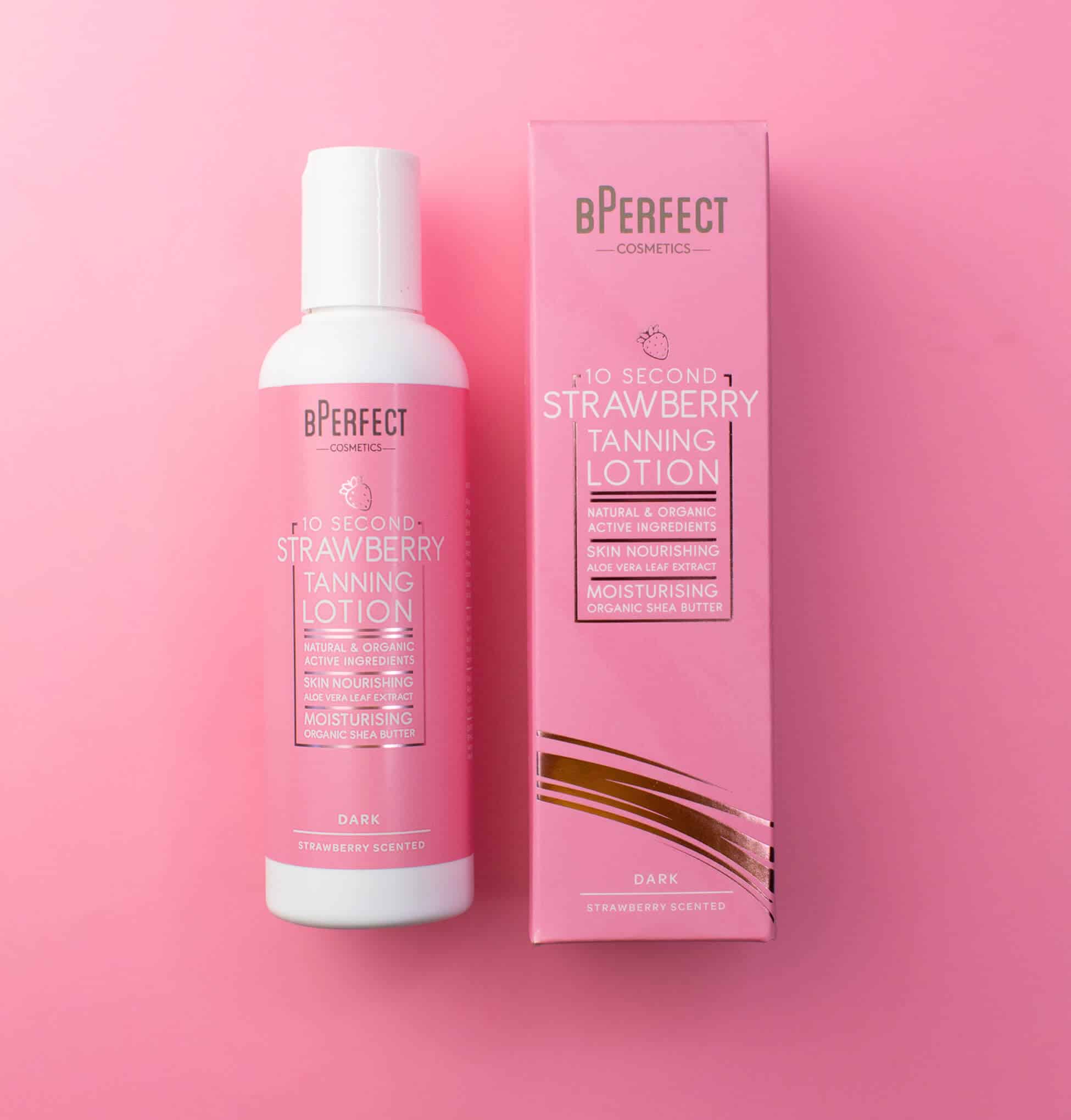 bPerfect 10 SECOND STRAWBERRY TANNING LOTION – DARK with packaging