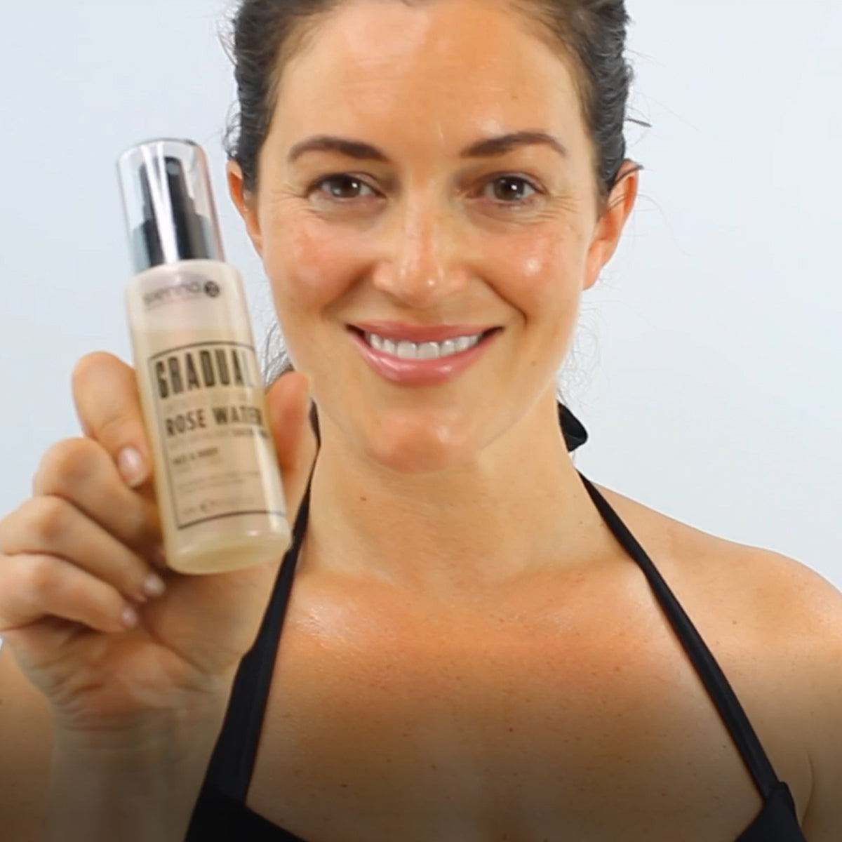 Model using Sienna X Gradual Rose Water Self Tan Mist